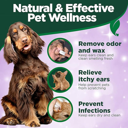 Vet's Best Ear Relief Finger Wipes, Ear Cleansing Finger Wipes for Dogs, Sooths & Deodorizes, 50 Disposable Dog-Wipes (Pack of 2)