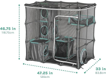 Kitty City Outdoor Catio Furniture and Play Kits for Cats, Outdoor Mega Kit