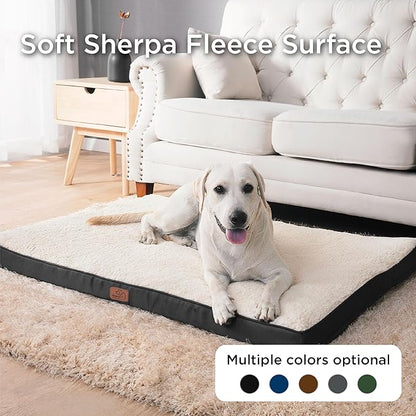 Bedsure Dog Beds Large Sized Dog - Comfy Flat Pet Beds with Removable Washable Cover, Orthopedic Egg Crate Foam Puppy Mat, Suitable for Pet Up to 65 lbs