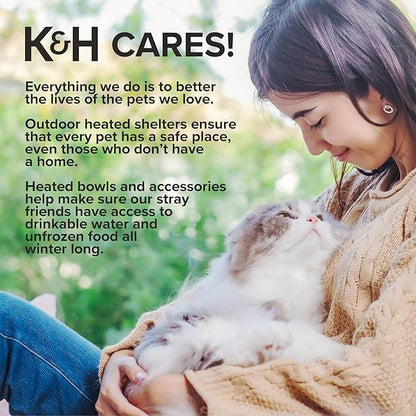 K&H Pet Products Heated Outdoor Cat House for Outside - Thermo Mod Kitty Shelter, Insulated, Waterproof, Heated Floor, Washable Cover, Safety Listed - Small 21 X 14 X 13in Gray 25W
