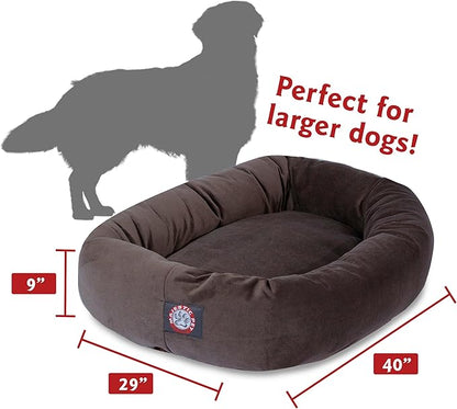 Majestic Pet Villa 32 Inch Shredded Memory Foam Dog Bed for Medium Sized Dog 32x23x7 Inch–Orthopedic Pet Bed - Washable Medium Puppy Mat with Head Support-Navy