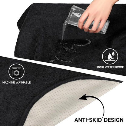 Car Seat Covers 2pcs Black Waterproof Towel Car Seat Cover Universal Fit for Most Trucks SUV Fitness Athletes Pets Gym and Water Sport