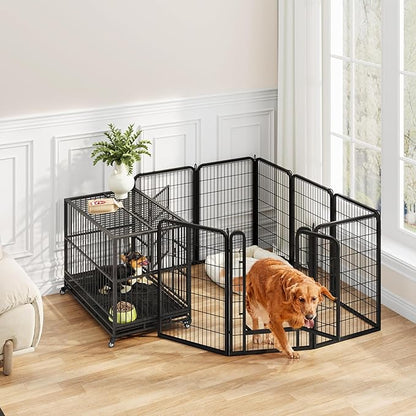 Topeakmart Dog Playpen Outdoor Puppy Exercise Pen Indoor Portable Pet Fence for Yard/RV Camping, 40 Inch 32 Panels