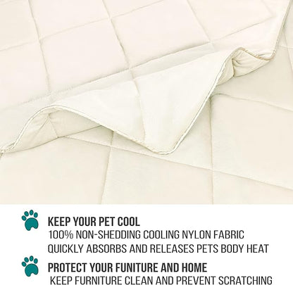 PetAmi Premium Cooling Dog Blanket | Lightweight Fluffy Pet Throw Blanket Bed Cover for Dogs, Cat, Puppies | Pet Blanket Furniture Protector Couch Sofa | Reversible Fuzzy Cozy | 29x40, Beige Latte