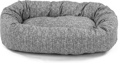 Majestic Pet 40 Inch Bagel Calming Dog Bed Washable – Cozy Soft Round Dog Bed with Spine Support for Dogs to Rest Their Head - Fluffy Donut Puppy Mat 40x29x9 (Inch) Large – Lt. Black