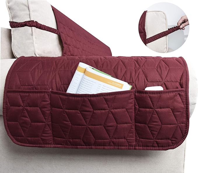 Ameritex Waterproof Nonslip Recliner Cover Stay in Place, Dog Couch Recliner Cover Furniture Protector for Pets and Kids (Burgundy, 30'')