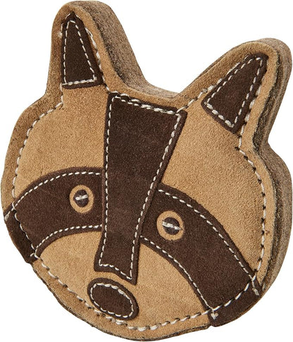 SPOT Dura-Fused Chunkies Raccoon - All Natural Leather and Felt Dog Toy - No Squeak, No Fluff, Durable, Extra Thick Dog Chew Toy for Aggressive Chewers, Great for Adult Dogs and Teething Puppies, 5in