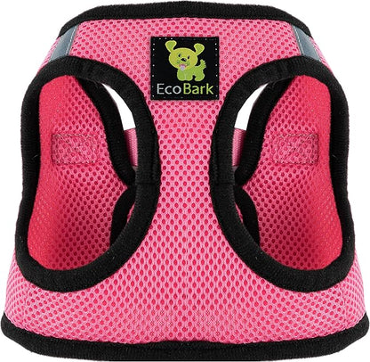 EcoBark XS Dog Harness - Step in Toy Breed Dog Harnesses - Extra Small Eco-Friendly Body Halter Vest - Reflective Tiny Soft Mesh (Bubblegum Pink, XS)
