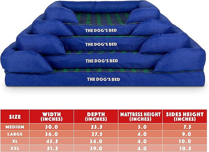The Dog’s Bed Orthopedic Memory Foam Dog Bed with Bolsters for XXL Dogs, Waterproof Washable Cover, Anti-Slip Base, Calming Surface – CertiPUR-Certified Foam, Oxford Fabric, Black Watch Tartan, XXL