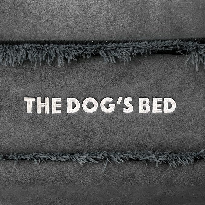 The Dog’s Bed Orthopedic Memory Foam Dog Bed with Bolsters for XL Dogs, Waterproof Washable Cover, Anti-Slip Base, Calming Surface – CertiPUR-Certified Foam, Fur Fabric, Grey Fur, XL