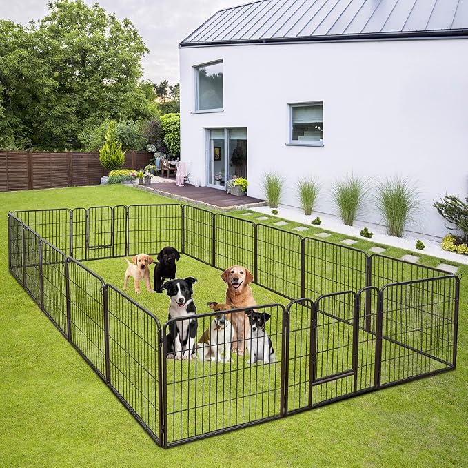 Nova Microdermabrasion 16 Panel Dog Playpen - 32" Height, Indoor/Outdoor, Small to Large Dogs, Puppy Kennel