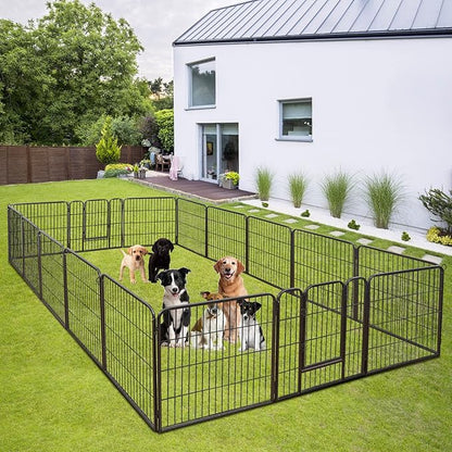 Nova Microdermabrasion 16 Panel Dog Playpen - 32" Height, Indoor/Outdoor, Small to Large Dogs, Puppy Kennel