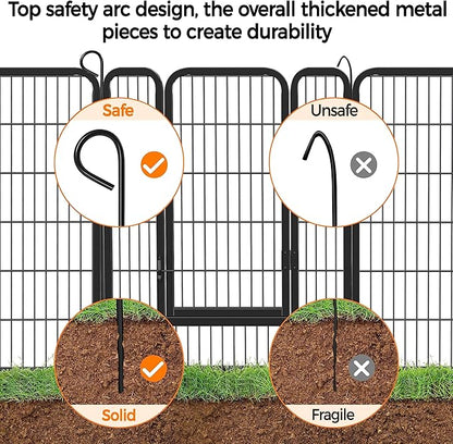 Yaheetech Wide Panel Dog Playpen, 6 Panels 40 inch High Pet Pen with Gate, Portable Indoor Outdoor Fence for Medium/Large Breed Dogs