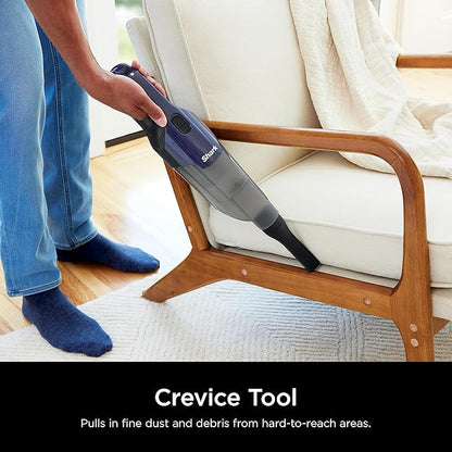 Shark Cyclone PET Handheld Vacuum with 8" Crevice Tool, HyperVelocity Suction, Navy Blue/Grey, CH701