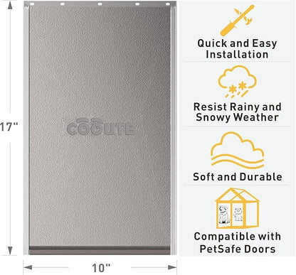 2 Pack Dog Door Replacement Flap with Magnetic Closure, Compatible with PetSafe Freedom Dog and Cat Door PAC11-11039 Large 10 1/4" w x 17" h with 10PCS Screws