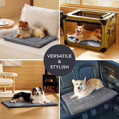 Bedsure Washable Dog Crate Bed for Small Dogs, Reversible Foam Floor Pet Mat, Versatile Lightweight Pet Crate Pad for Cages