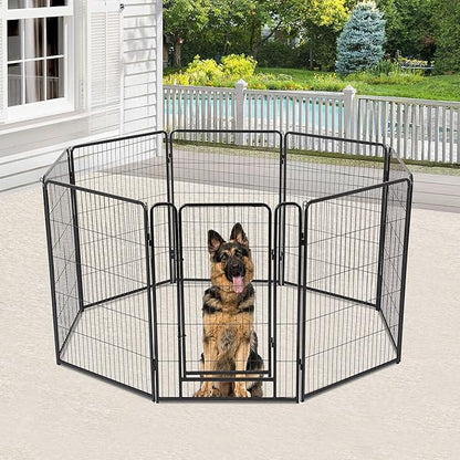 BestPet Dog Playpen, 40 Inch 8 Panels Pet Exercise Pen, Indoor Outdoor Dog Fence for RV, Camping, Yard, Black