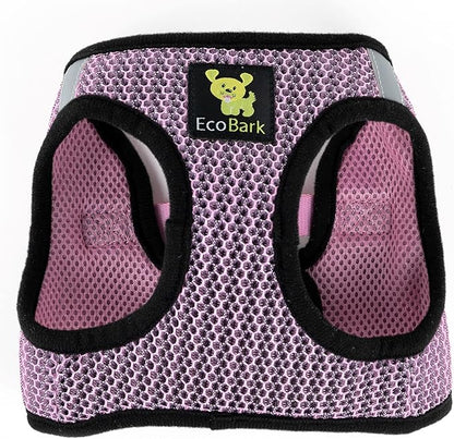 EcoBark Step in Dog Harness - Eco-Friendly Teacup Dog Harnesses for XXS, XS, and Small Dogs - Reflective and Adjustable Mini Body Halter Vest -Tiny Soft Mesh Toy Breed Harness (Lilac Pink, XXS)