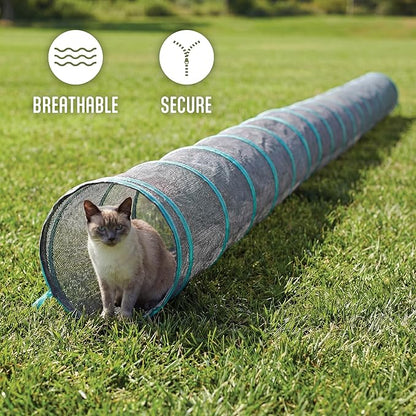 Kitty City Catio Outdoor 20' Cat Tunnel – 20‑Foot Cat‑Sized Play Tunnel, 11” Diameter, Modular Catio Connector for Cats & Small Pets