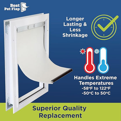 Best Pet Flap Medium Non PVC Compatible w/PetSafe PAC11-11038 - 8 1/8" x 12 7/8" Longer Lasting, Most Energy Efficient, Less Shrinkage, BPA Free (Pack of 2)