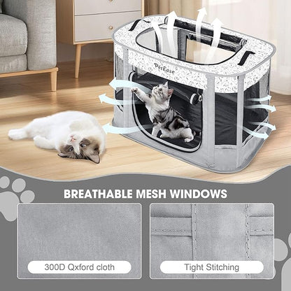 Portable and Foldable Cat Playpen Dog Playpen Small Animal Playepn with Waterproof Bottom, Foldable Pet Cage for Rabbit Puppy Hamster, Indoor/Outdoor Use