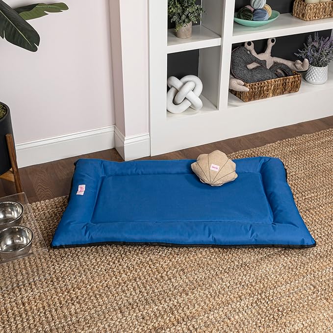 DBD3004D-L Archie 39" x 23" Traditional Oxford Waterproof Indoor/Outdoor Hand-Washable Memory Foam Camping Pet Bed, Cobalt