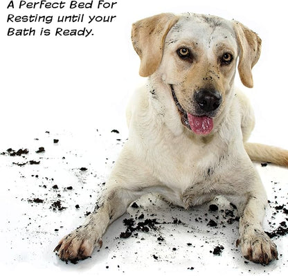PETMAKER Waterproof Dog Bed - 38.75x25 Large Dog Bed with Raised Edge - Easy-to-Clean Multi-Purpose Crate Mat for Home and Car Travel (Gray)