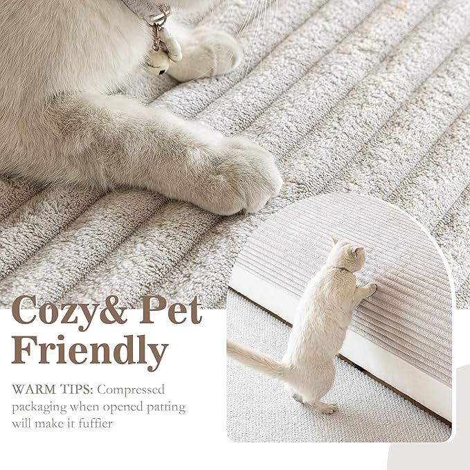 MYSKY HOME Couch Cover L Shape, 100% Waterproof Couch Cover, Couch Covers for Dogs, Non Slip Couch Covers for 3 Cushion Sofa Pet Friendly, Soft Sofa Slipcover Dog Bed Cover Protector, Oat, 35"x70.9"
