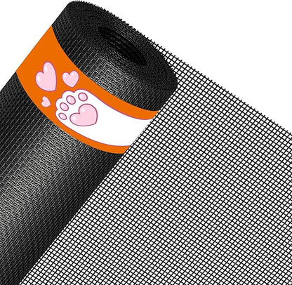 MAGZO Pet Proof Window&Door Screen Replacement Mesh, 35" W x 86" L, Best Vinyl Coated Polyester Dog Cat Protector Heavy Duty, Net Netting Curtain Wire Roll Repair Kit for Patio/Porch/Sliding, Black