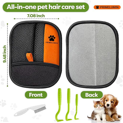 Pet Hair Remover Glove for Dogs & Cats – Newly Upgraded 2026 Version, Electrostatic Reusable Fur Remover Mitt for Couch, Carpet, Furniture, Car Seats & Clothes