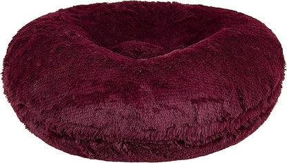 Bessie and Barnie Signature Rosewood Luxury Shag Extra Plush Faux Fur Bagel Pet/Dog Bed (Multiple Sizes)