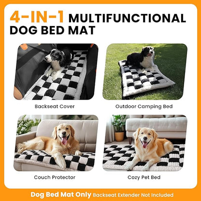 HiPetpy Backseat Dog Bed Mat for Car, Non-Slip Dog Bed for Car Back Seat, Soft & Cozy Dogs Blanket, Washable Travel Pet Mat Seat Protector for Cars, SUVs, Trucks