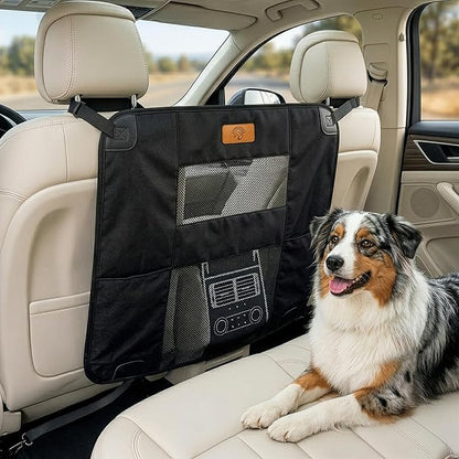 Dog Car Backseat Barrier – Padded Durable Nylon Net Pet Barrier with Mesh Windows | Vehicle Travel Dog Fence, Universal Fit for All Cars, SUVs & Trucks, Easy to Install and Adjust