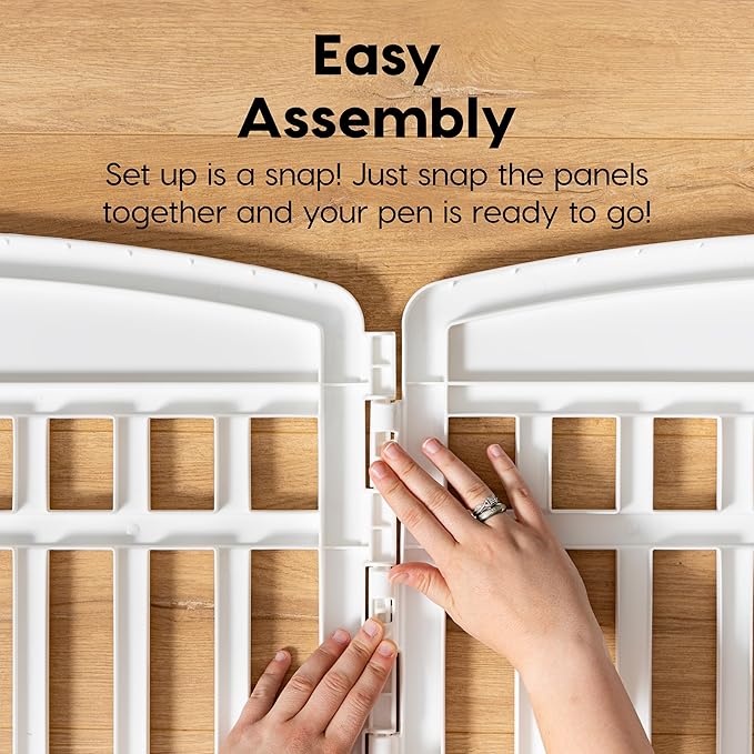 IRIS USA 24" 2-Panel Add-On Panels, Pet Dog Puppy Playpen, Foldable, Customizable, White
