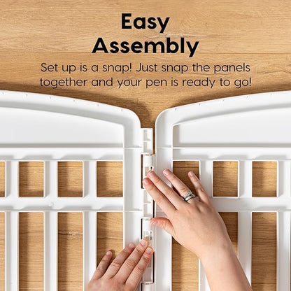 IRIS USA 24" 2-Panel Add-On Panels, Pet Dog Puppy Playpen, Foldable, Customizable, White
