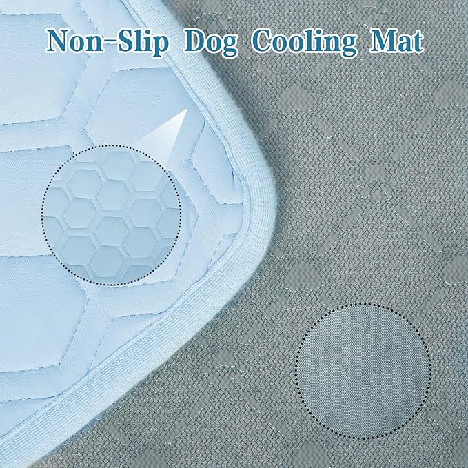 Cooling Mat for Dogs Thicken Pad for Cats,Rabbit&Medium,Large Dogs Internal Arc-Chill Cool Fiber (Q-Max>0.45),Dog Cooling Mat Non-Slip Washable Summer Pet Outdoor Bed,26.5"x38"