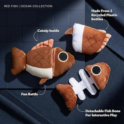 Cat Toys | Plush Toy Fish Puzzle Cat Toys for Indoor Cats | Eco Friendly Toy Made from Non Toxic Materials