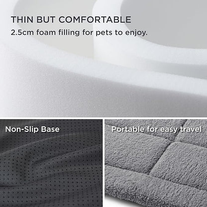 Bedsure Washable Dog Crate Bed for Small Dogs, Reversible Foam Floor Pet Mat, Versatile Lightweight Pet Crate Pad for Cages