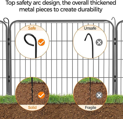 Yaheetech Wide Panel Dog Playpen, 6 Panels 24 inch High Pet Pen with Gate, Portable Indoor Outdoor Fence for Small/Medium Breed Dogs