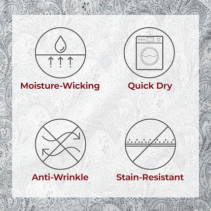Mellanni King Sheets Set - 4 PC Iconic Collection Bedding - Hotel Luxury, Extra Soft, Cooling Bed Sheets - Wrinkle, Fade, Stain Resistant (King, Paisley Gray)