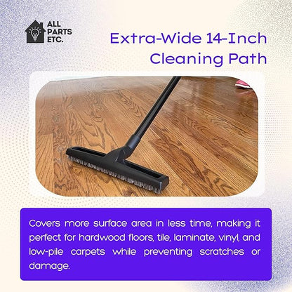 14” Vacuum Floor Brush Attachment for 1.25” Hoses – Includes 1 3/8” & 1.5” Adapters – Universal Fit for Shop Vac, Shark, Miele, Bissell, Hoover, Eureka, Dirt Devil & More