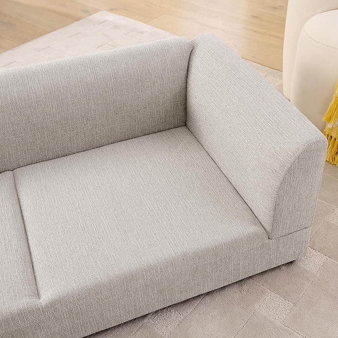 56.5" Dog Sofa Couch for Medium and Large Dogs with Backrest and Armrest, Memory Foam Dog Sofa Bed, Modern Elevated Pet Couch Bed with Legs for Dogs, Beige