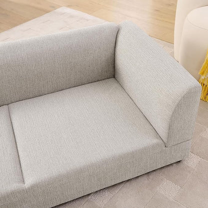 56.5" Dog Sofa Couch for Medium and Large Dogs with Backrest and Armrest, Memory Foam Dog Sofa Bed, Modern Elevated Pet Couch Bed with Legs for Dogs, Beige