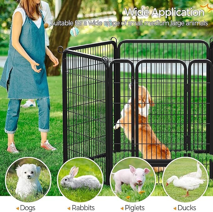 Yaheetech Dog Playpen Indoor, Extra Wide Outdoor Dog Fence Foldable Pet Puppy Exercise Pen for Yard/Garden/RV Camping, 12 Panels 40 Inch Height x 32 Inch Width