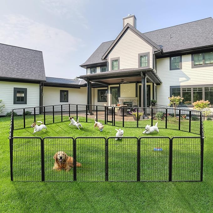 Topeakmart Dog Playpen Outdoor Puppy Exercise Pen Indoor Portable Pet Fence for Yard/RV Camping, 40 Inch 16 Panels