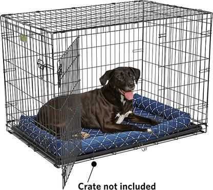 MidWest Homes for Pets 40242-BLD Quiet Time Couture Ashton Bolster Pet Bed, Large Dog/42, Blue