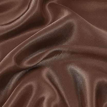 Bedsure Satin Sheets Full Size - 4 Piece Silky Bedsheets with 15 Inches Deep Pocket Fitted Bedsheet,1 Flat Sheet, 2 Satin Pillowcases, Good for Hair & Skin (Full, Coffee)