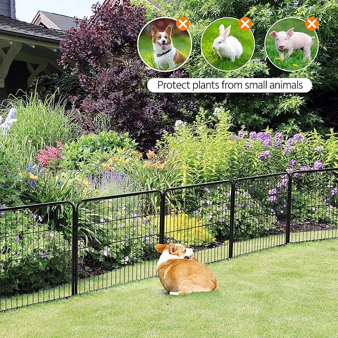 Topeakmart 24-inch Foldable Dog Pen Metal Pet Playpen Puppy Cat Exercise Fence Barrier Playpen Kennel Outdoor Indoor Black 16 Panels