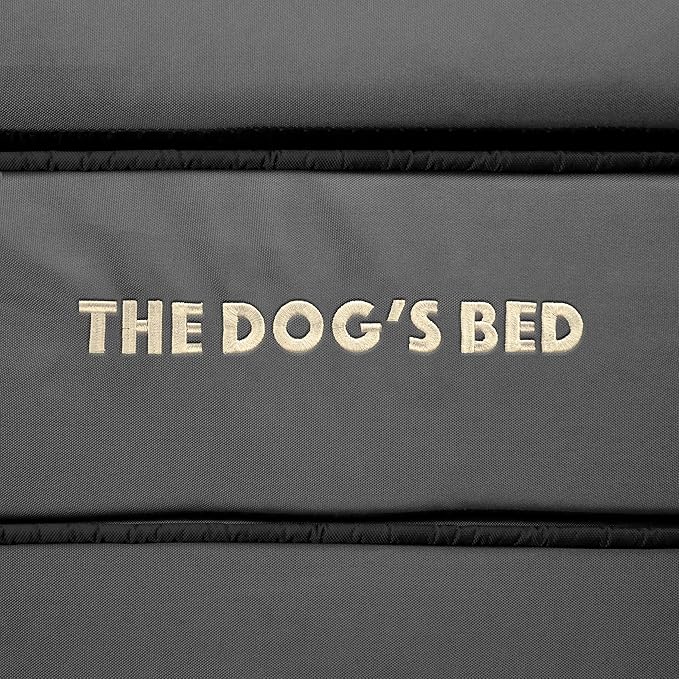 The Dog’s Bed Orthopedic Memory Foam Dog Bed with Bolsters for Medium Dogs, High Density Support Mattress, Low Front Entry, Removable Washable Cover, Oxford Fabric, Grey with Black Trim, Medium