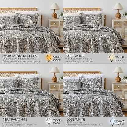 Southshore Fine Living, Inc. Ashanti Collection Oversized King Quilt Bedding Set, Soft Fabric, Lightweight Bedspread 3-Piece, Two Matching Shams (108 in Wide x 98 in Long), King/California Size, Grey